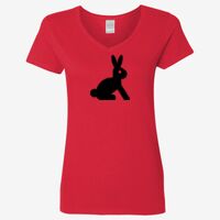 Ladies' Heavy Cotton™ V-Neck T-Shirt Thumbnail