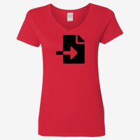 Ladies' Heavy Cotton™ V-Neck T-Shirt Thumbnail