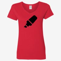 Ladies' Heavy Cotton™ V-Neck T-Shirt Thumbnail