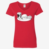 Ladies' Heavy Cotton™ V-Neck T-Shirt Thumbnail