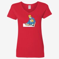 Ladies' Heavy Cotton™ V-Neck T-Shirt Thumbnail