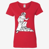 Ladies' Heavy Cotton™ V-Neck T-Shirt Thumbnail