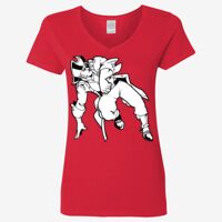 Ladies' Heavy Cotton™ V-Neck T-Shirt Thumbnail