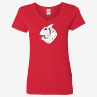 Ladies' Heavy Cotton™ V-Neck T-Shirt Thumbnail