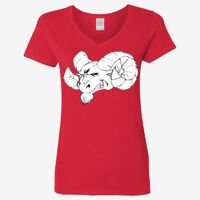 Ladies' Heavy Cotton™ V-Neck T-Shirt Thumbnail