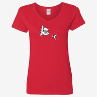 Ladies' Heavy Cotton™ V-Neck T-Shirt Thumbnail