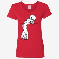 Ladies' Heavy Cotton™ V-Neck T-Shirt Thumbnail