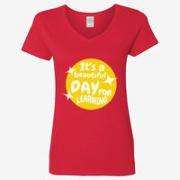 Ladies' Heavy Cotton™ V-Neck T-Shirt Thumbnail