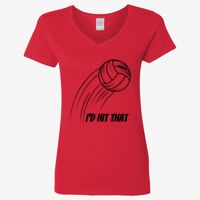 Ladies' Heavy Cotton™ V-Neck T-Shirt Thumbnail