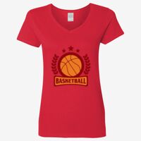 Ladies' Heavy Cotton™ V-Neck T-Shirt Thumbnail
