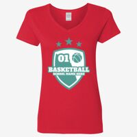 Ladies' Heavy Cotton™ V-Neck T-Shirt Thumbnail