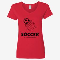 Ladies' Heavy Cotton™ V-Neck T-Shirt Thumbnail