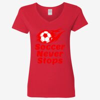 Ladies' Heavy Cotton™ V-Neck T-Shirt Thumbnail
