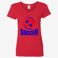 Ladies' Heavy Cotton™ V-Neck T-Shirt Thumbnail