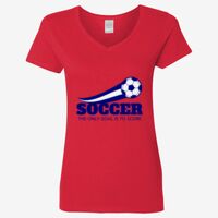 Ladies' Heavy Cotton™ V-Neck T-Shirt Thumbnail