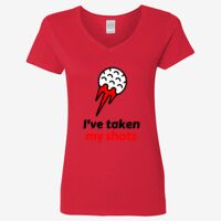 Ladies' Heavy Cotton™ V-Neck T-Shirt Thumbnail