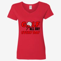 Ladies' Heavy Cotton™ V-Neck T-Shirt Thumbnail