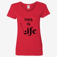 Ladies' Heavy Cotton™ V-Neck T-Shirt Thumbnail